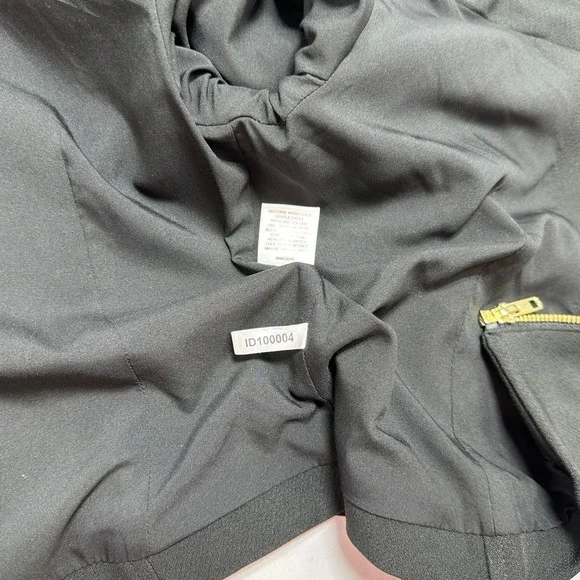 Eva Mendes New York & Company Black Off Shoulder Belted Moto Jacket Size S - Picture 7 of 10